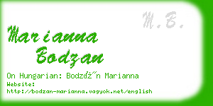 marianna bodzan business card